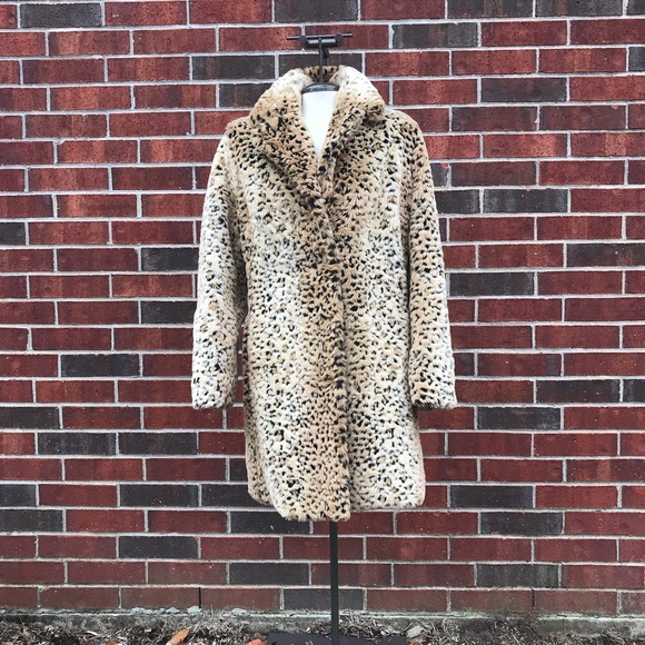Vintage faux fur coat leopard/animal print - Picture 1 of 5